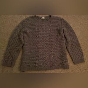 Coldwater Creek Textured Knit Sweater with Beaded Decoration